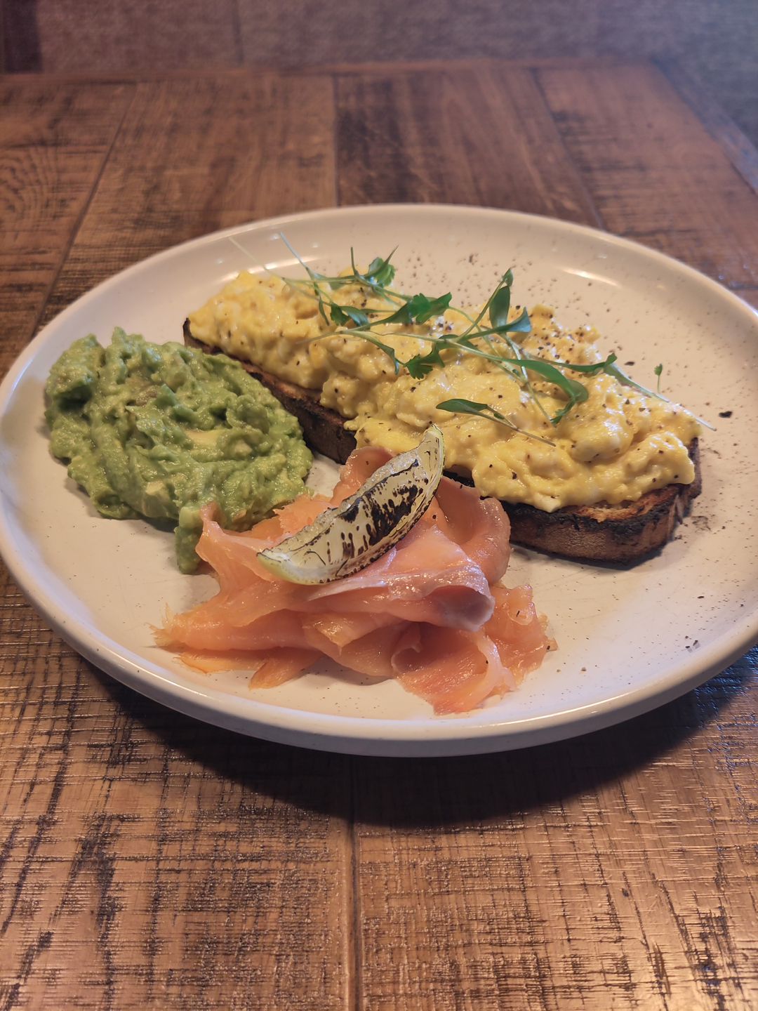 Smoked Salmon, Avocado And Scrambled Eggs