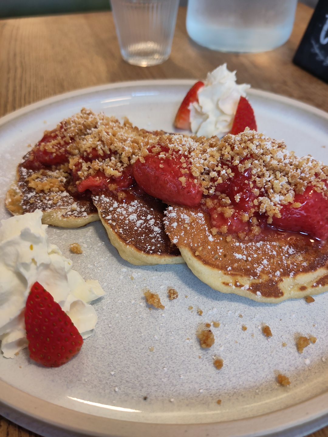 Strawberry Shortbread Pancakes